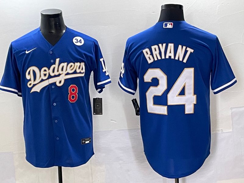 Men 2025 Los Angeles Dodgers #24 Bryant Blue gold Nike MLB Jersey style 7074->los angeles dodgers->MLB Jersey